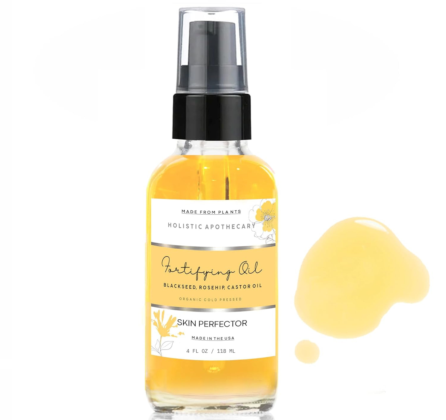 Black Seed, Rosehip & Castor Oil Organic Cold Pressed Fortifying Anti Aging Miracle Facial Moisturizer Face Oil Serum Glow Oil Hydrates Dry Wrinkled Skin Natural Skincare (4 FL OZ)