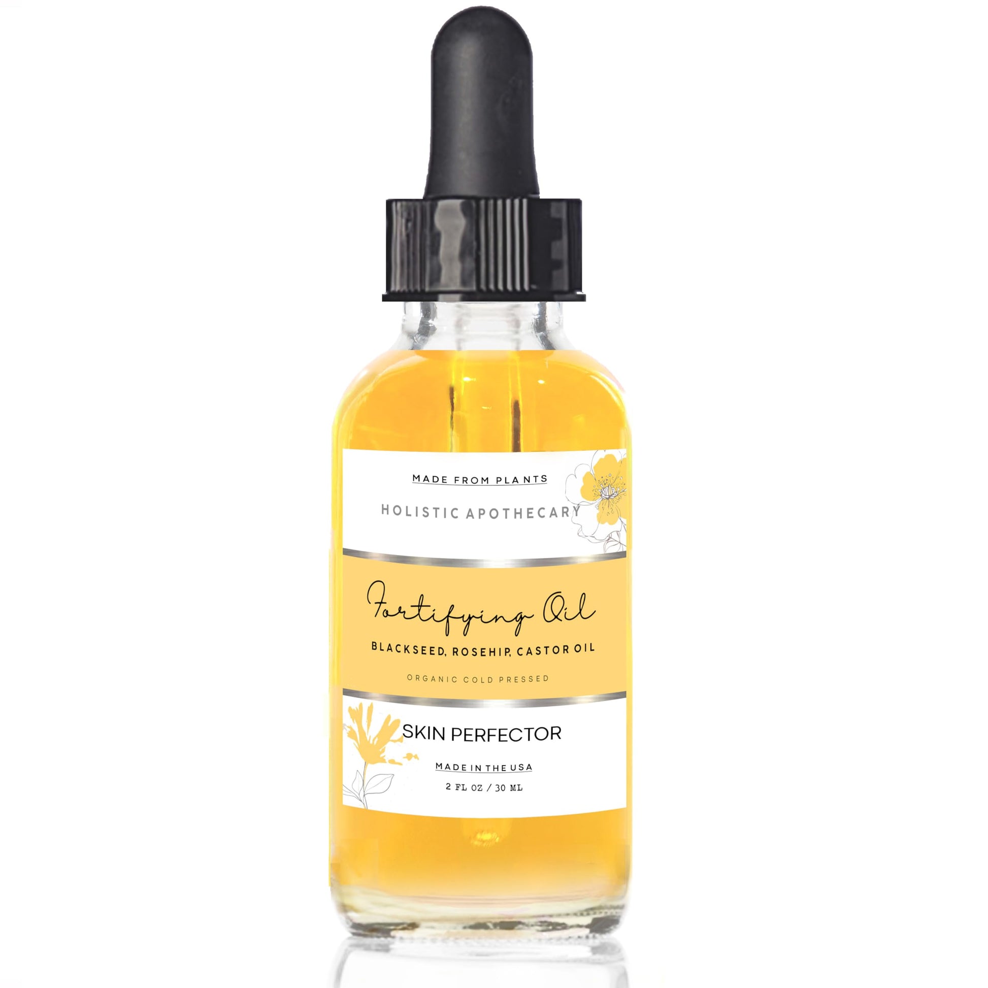 Black Seed, Rosehip & Castor Oil Organic Cold Pressed Fortifying Anti Aging Miracle Facial Moisturizer Face Oil Serum Glow Oil Hydrates Dry Wrinkled Skin Natural Skincare (1 FL OZ)