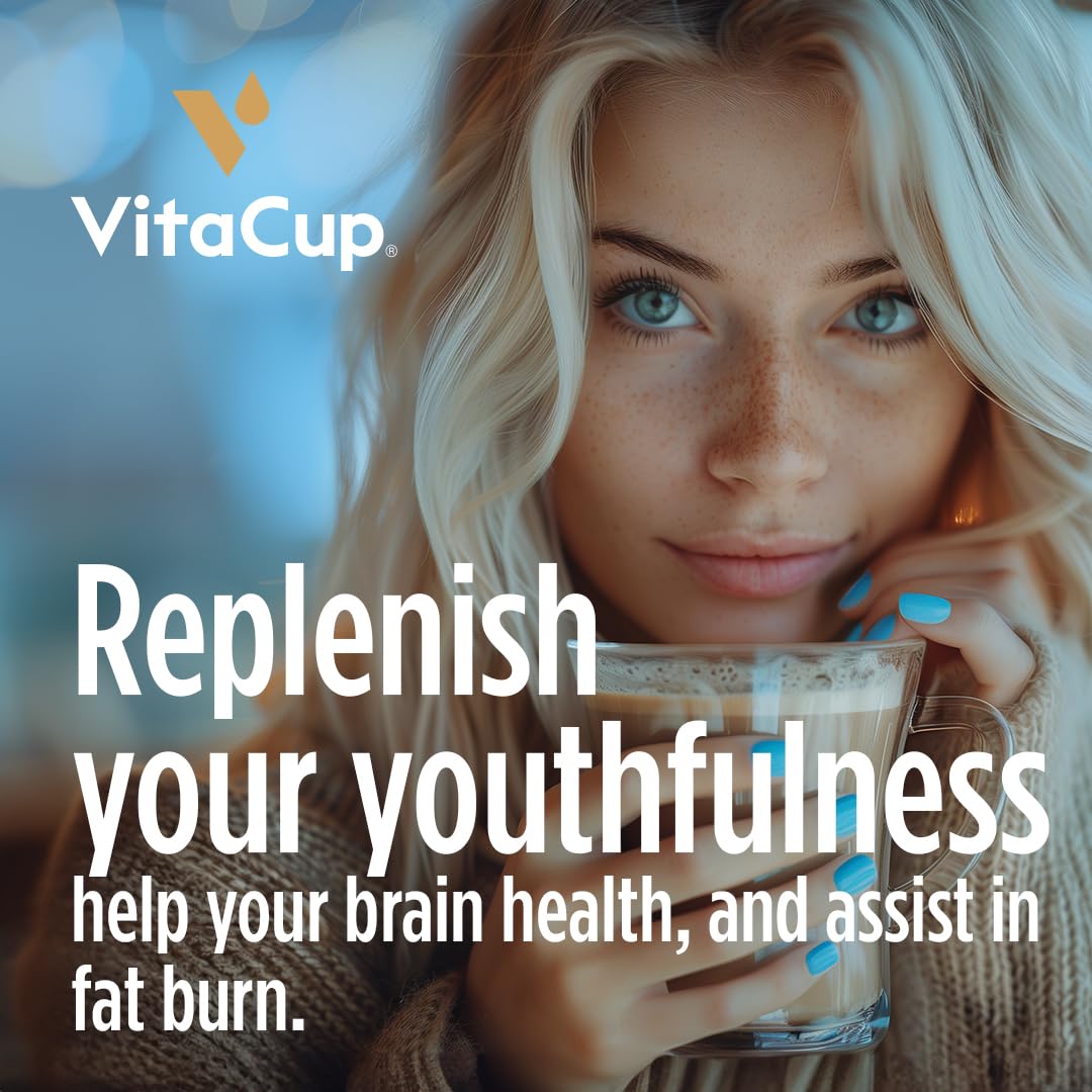 VitaCup Keto + Collagen Coffee Creamer Vanilla Flavor with MCT, Collagen Protein, Coconut Water, L-Theanine for Keto Diet, Use in Coffee, Smoothies, & Shakes, Dairy-Free, Gluten-Free, Soy-Free, 10oz