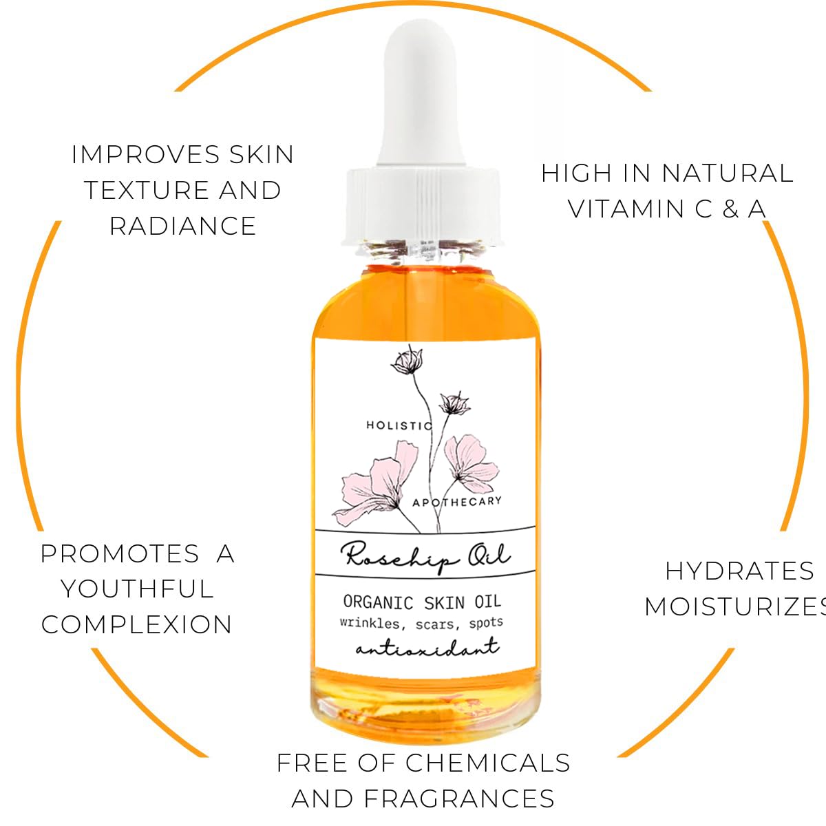 Premium Organic Rosehip Seed Oil for the Face, Skin, Hair, and Nails. Cold Pressed, Unrefined, Non-GMO Natural Rose hip Oil Pure Natural Moisturizer Serum