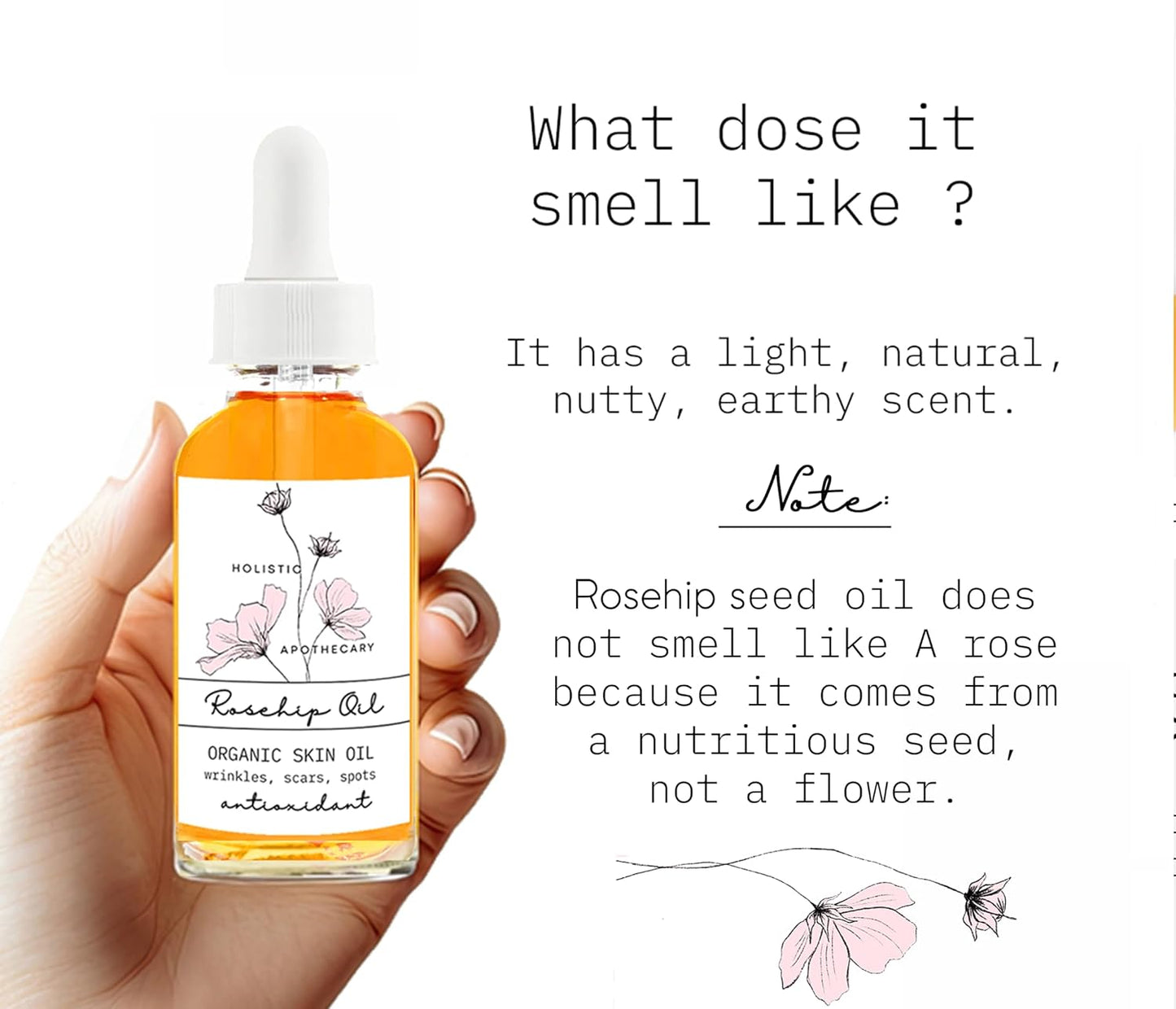 Premium Organic Rosehip Seed Oil for the Face, Skin, Hair, and Nails. Cold Pressed, Unrefined, Non-GMO Natural Rose hip Oil Pure Natural Moisturizer Serum