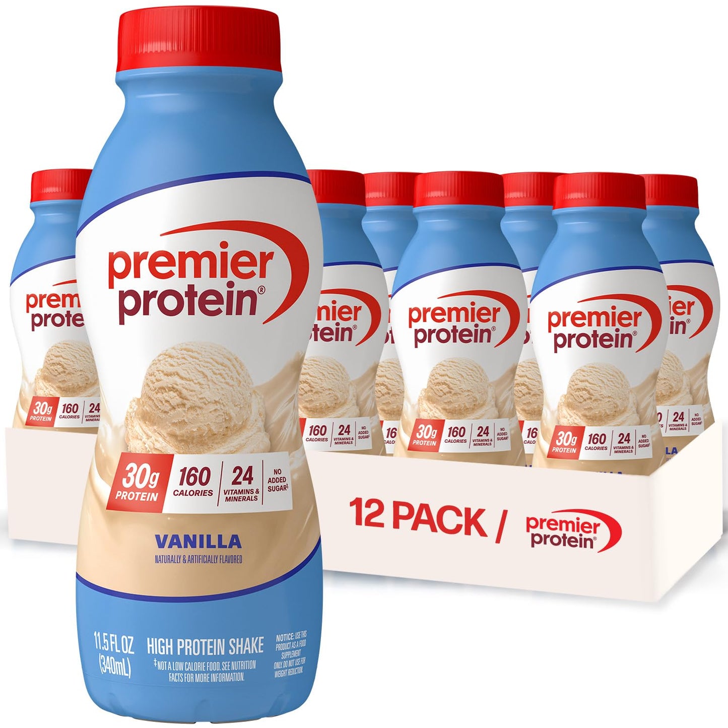Premier Protein Shake, Caramel, 30g High Protein, 12 Pack