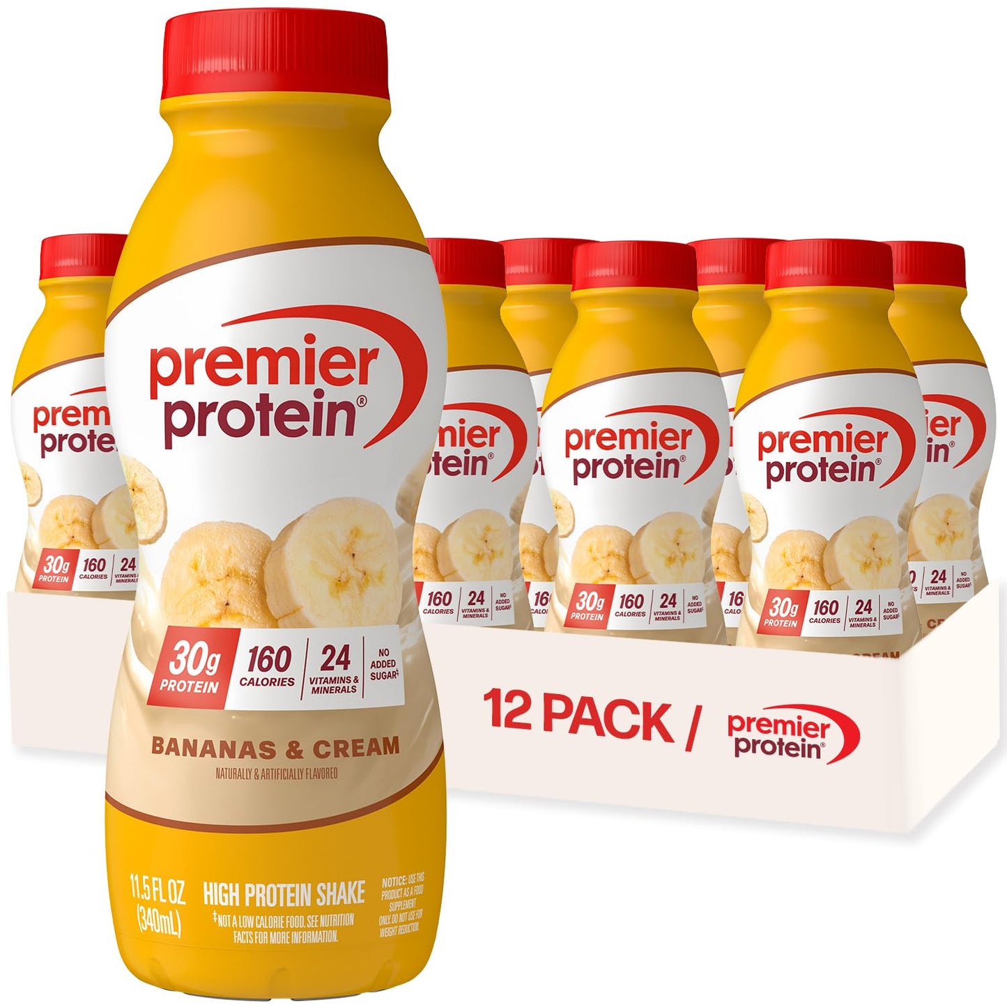 Premier Protein Shake, Caramel, 30g High Protein, 12 Pack