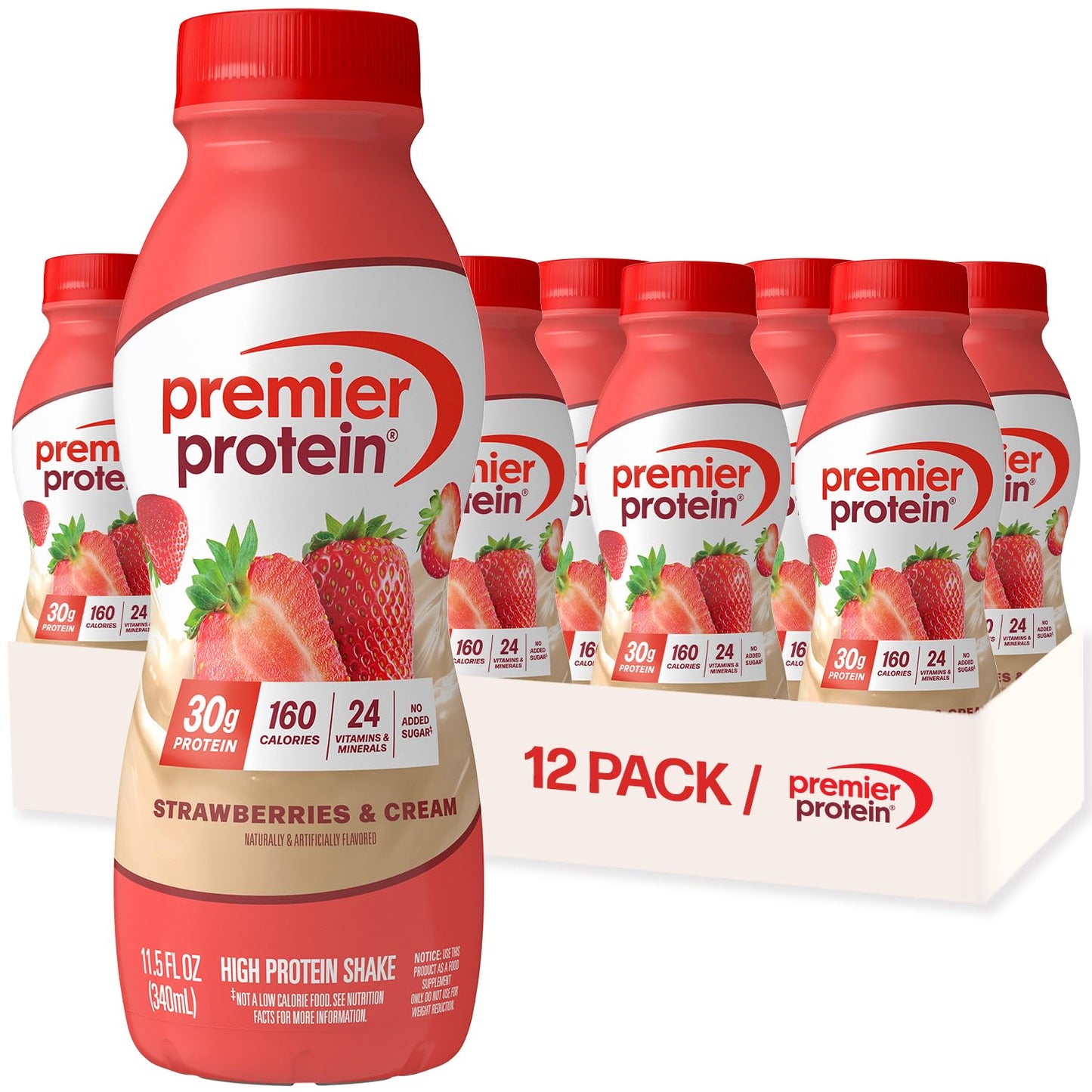 Premier Protein Shake, Caramel, 30g High Protein, 12 Pack