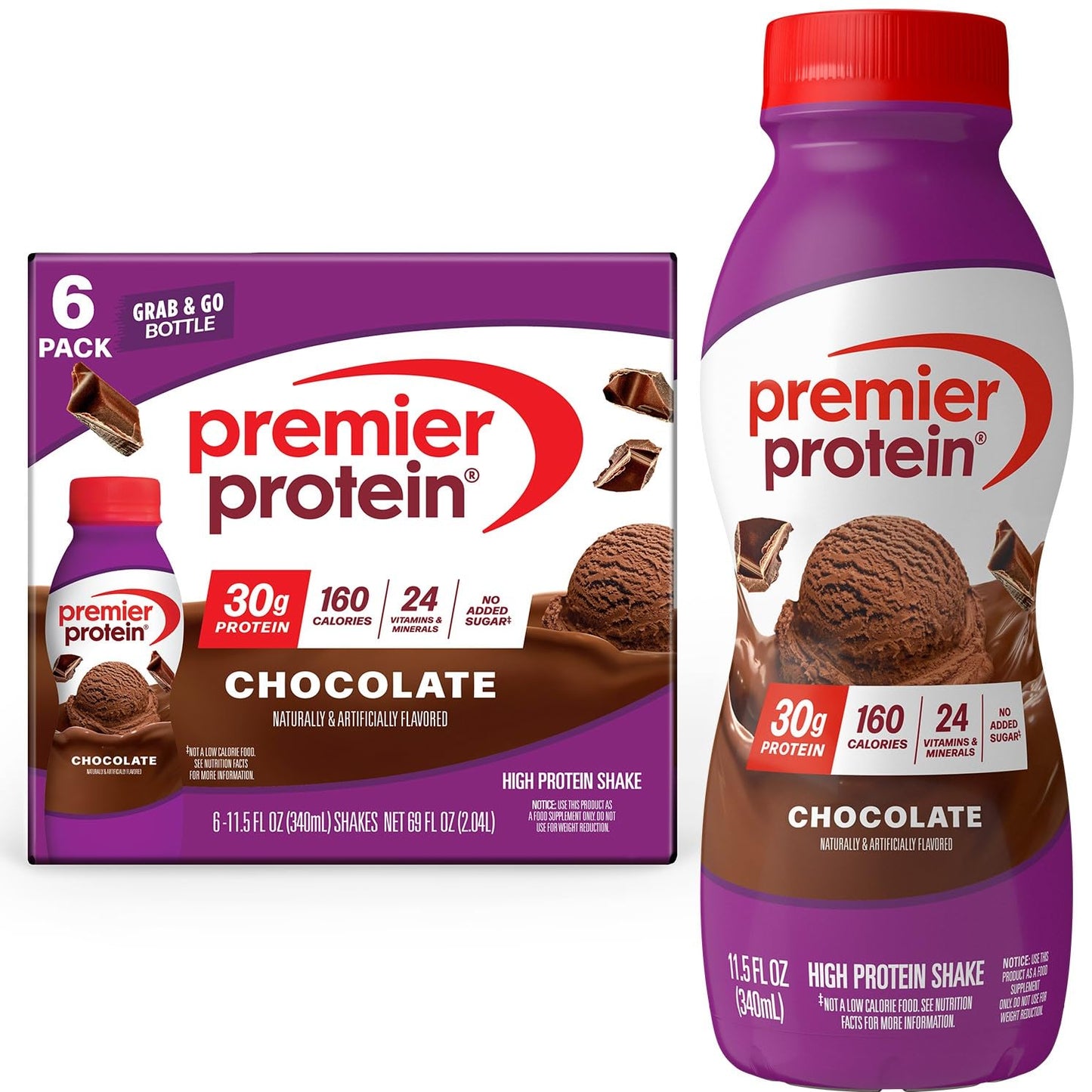 Premier Protein Shake, Caramel, 30g High Protein, 12 Pack