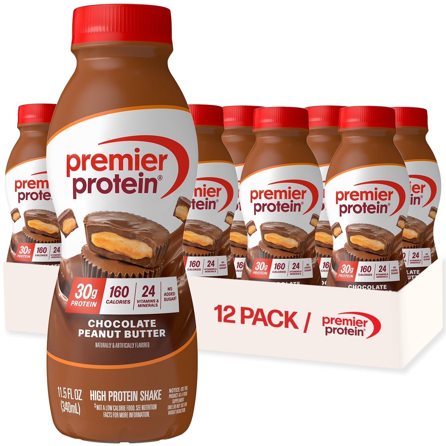 Premier Protein Shake, Caramel, 30g High Protein, 12 Pack