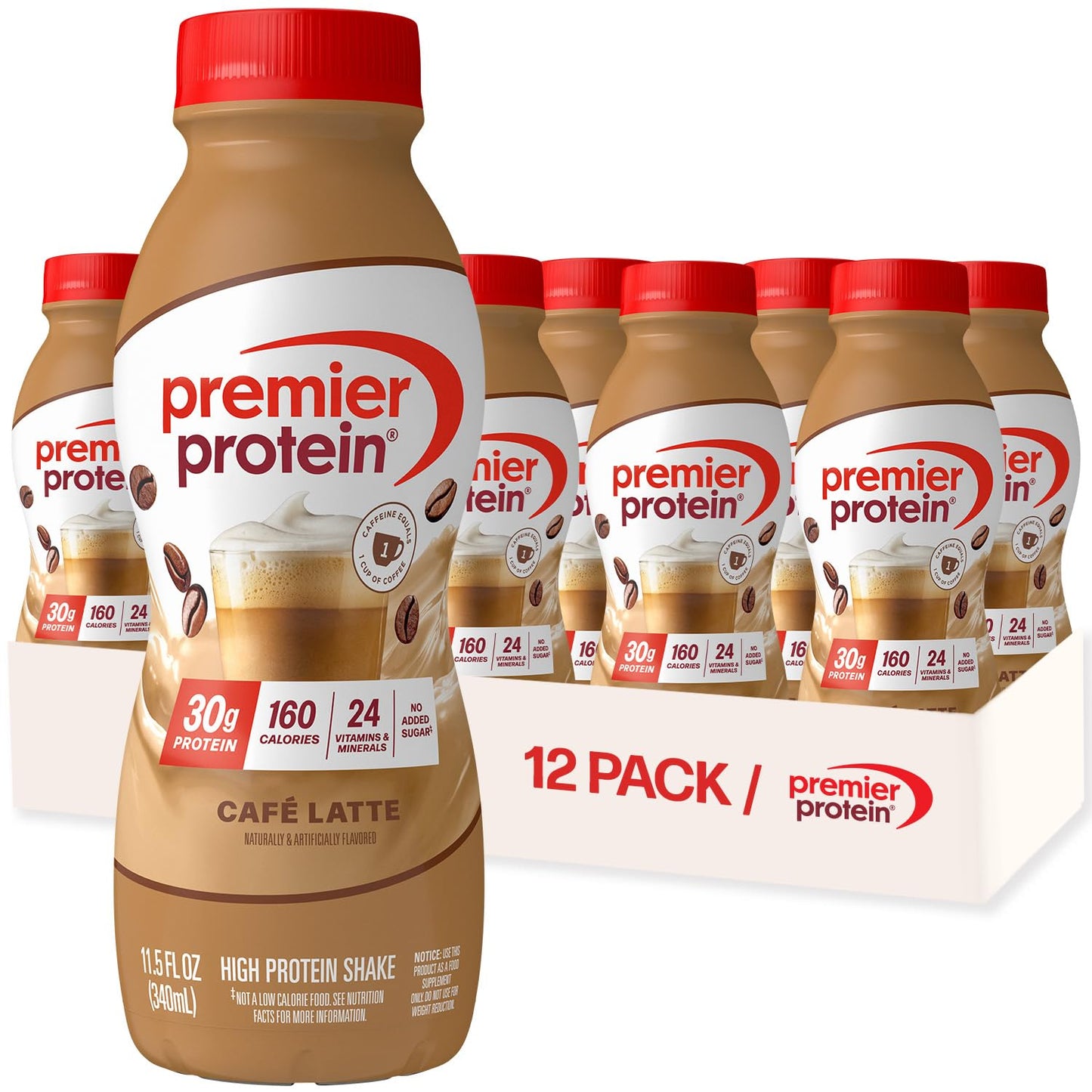 Premier Protein Shake, Caramel, 30g High Protein, 12 Pack