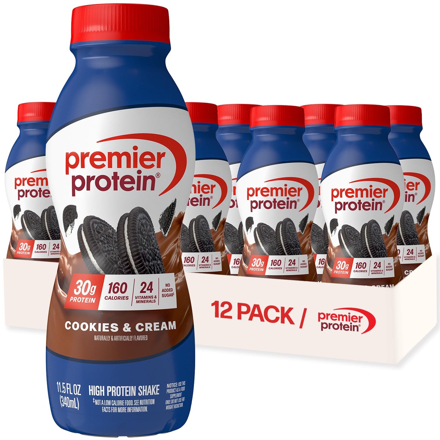 Premier Protein Shake, Caramel, 30g High Protein, 12 Pack