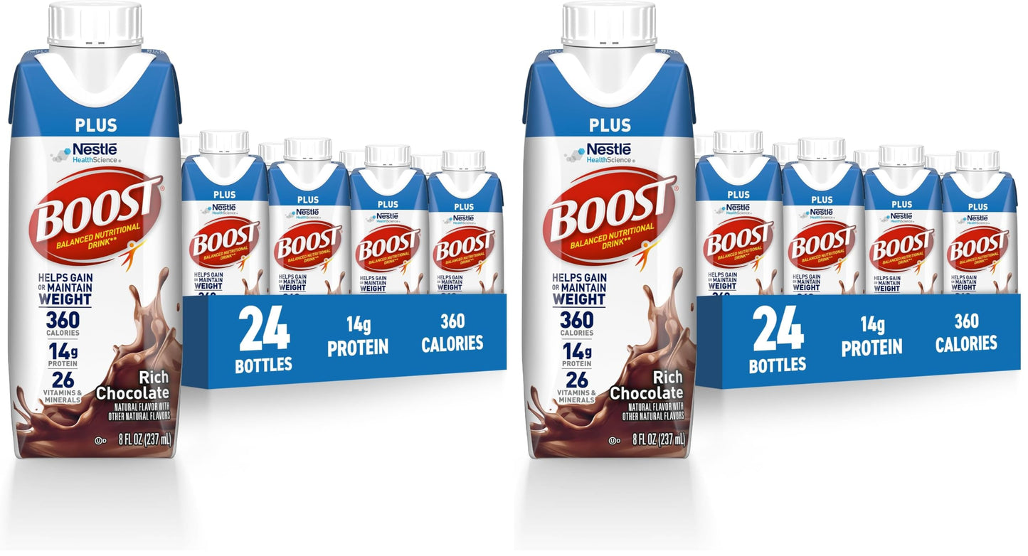 BOOST Plus Nutritional Drink, Creamy Strawberry, 8 Fl Oz (Pack of 24)